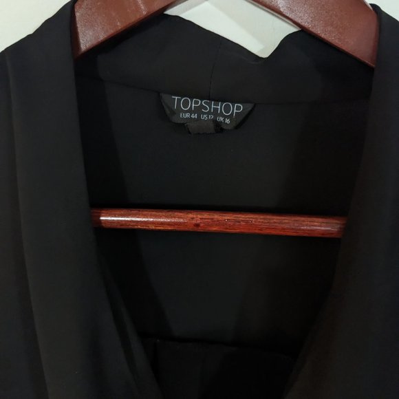 Top Shop Black Wrapover Blouse with Collar s: 12/L - Picture 5 of 13